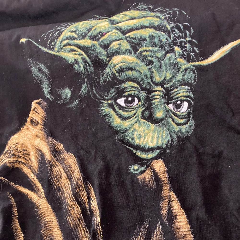 Disney Black and Green Yoda Short Sleeve Tee